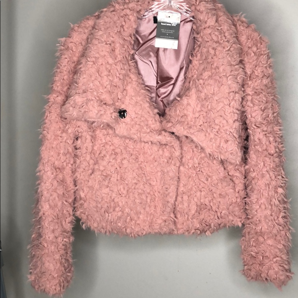 LAST 1! MAUVE SHERPA SHAGGY JACKET - Picture 5 of 7